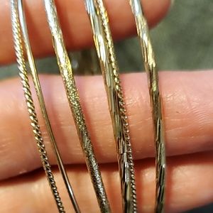 Set of 6 Thin Gold Tone Bangles
